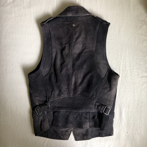 Diesel Suede Moto Vest : Size Small : Lamb Leather - Picture 3 of 8